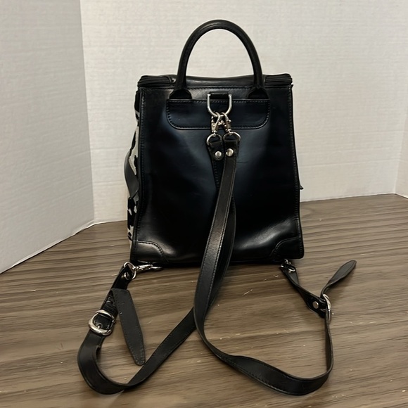 EL PORTAL LEATHER BACKPACK BLACK ANIMAL PRINT MADE IN USA main image 12